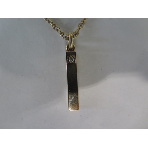 687 - A 9ct gold diamond pendant on a chain, pendant hallmarked, no marks to chain - total weight approx 1... 