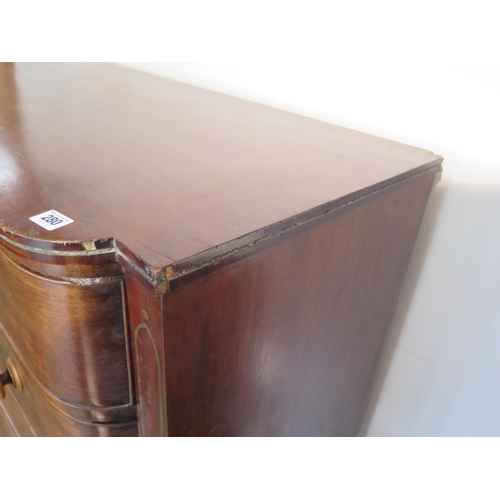 280 - A Regency mahogany brass inlaid chest with two short over three long drawers in generally good order... 