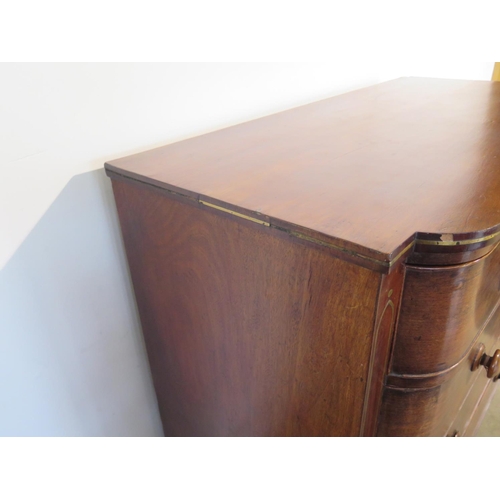 280 - A Regency mahogany brass inlaid chest with two short over three long drawers in generally good order... 