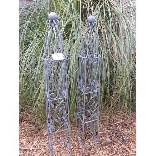 72 - A pair of Laura Ashley garden obelisks H150cm