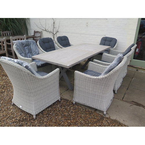 103 - A Bramblecrest Monterey 215cm ceramic rectangle table and eight Monterey armchairs - RRP £2,801