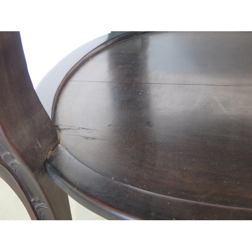 292 - A tall Oriental carved hardwood marble top jardiniere stand with under tier, with good colour and in... 