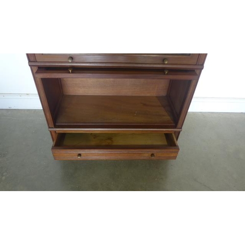 54 - A Globe Wernicke style mahogany four tier bookcase, the lower tier a frieze drawer, approx 80cm W x ... 