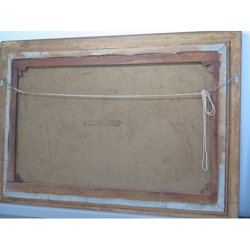 542 - Oil on canvas lion and lioness, signed Madge Newberry 1904 - size 73cm x 102cm