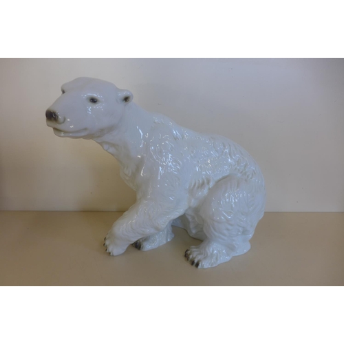 1247 - A Royal Dux polar bear, 27cm tall, in good condition