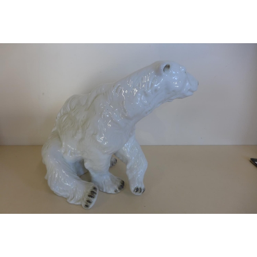 1247 - A Royal Dux polar bear, 27cm tall, in good condition