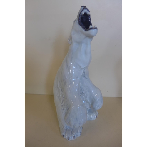 1253 - A Royal Copenhagen China Polar Bear Roaring, Large reference No 060 - designer Peter Herold, height ... 