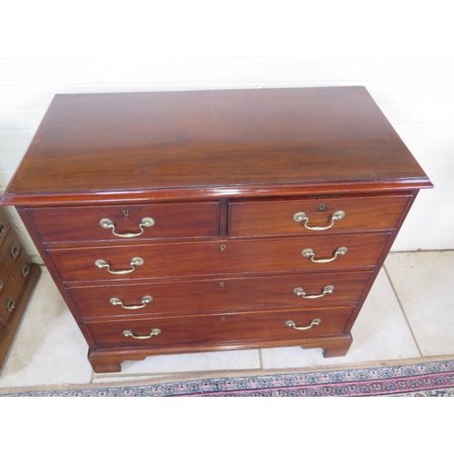 175 - A well restored 19th century mahogany chest, with two short over three long drawers, 85cm tall, 93cm... 