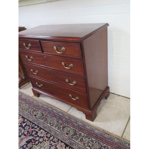 175 - A well restored 19th century mahogany chest, with two short over three long drawers, 85cm tall, 93cm... 