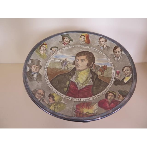 1266 - Royal Doulton Burns plate, with silver plate stand