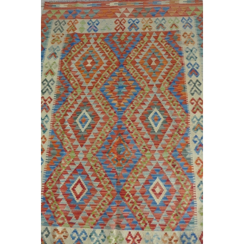 309 - A hand knotted vegetable dye wool Chobi Kelim rug, 190cm x 130cm