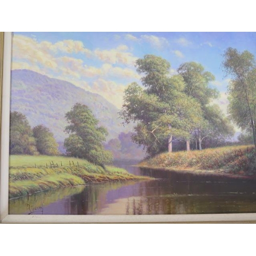 325 - A 20th century framed oil on canvas, signed M P R Morgan, listed artist