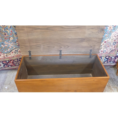 5 - A solid oak blanket box, 47cm tall x 121cm x 50cm - made by a local craftsman to a high standard