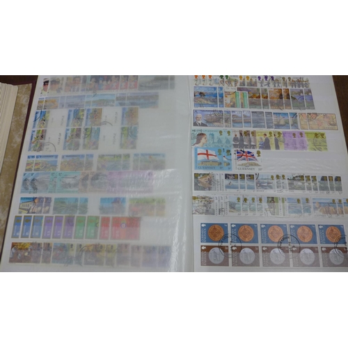 1007 - Commonwealth and Channel Islands stamp collection in 4 albums/stock-books including MNH railway them... 