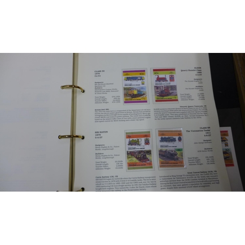 1007 - Commonwealth and Channel Islands stamp collection in 4 albums/stock-books including MNH railway them... 