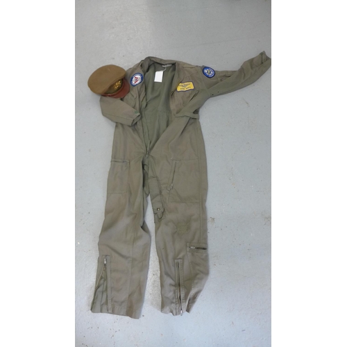 962 - A Klu Seyntex flying suit and an American cap