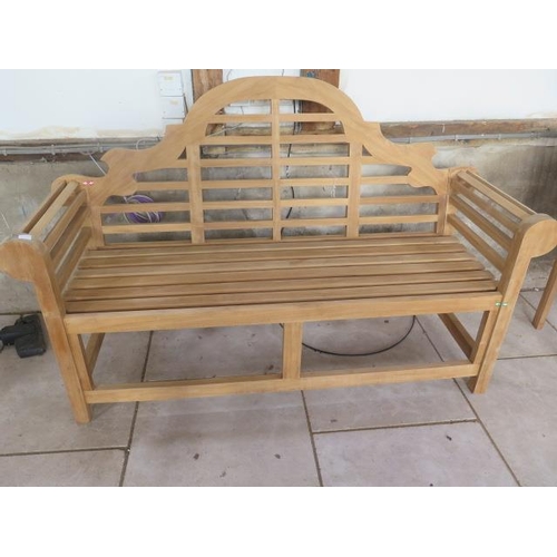 27 - A teak Lutyens style bench - 170cm wide