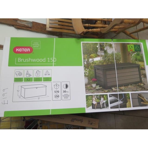 48 - A ketter garden all weather 150cm cushion box - new boxed - retails at £199