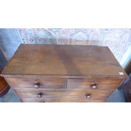 71 - A 19th century mahogany 5 drawer chest of drawers on bracket feet. 100cm wide, 99cm height, 47cm dee... 