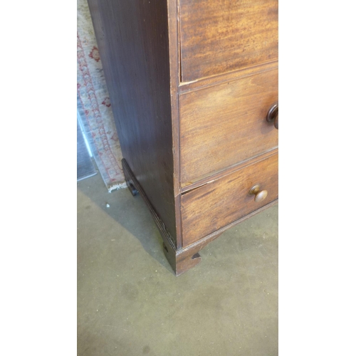 71 - A 19th century mahogany 5 drawer chest of drawers on bracket feet. 100cm wide, 99cm height, 47cm dee... 