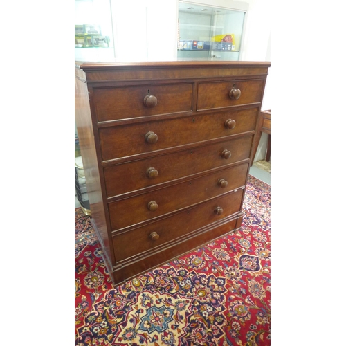 73 - A 19th century mahogany 6-drawer chest some beading loss but generally sound. 130cm tall, 111cm x 55... 