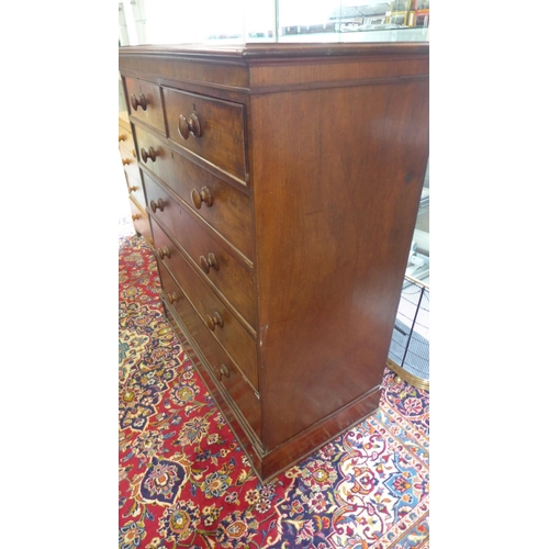 73 - A 19th century mahogany 6-drawer chest some beading loss but generally sound. 130cm tall, 111cm x 55... 