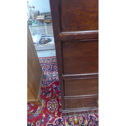 73 - A 19th century mahogany 6-drawer chest some beading loss but generally sound. 130cm tall, 111cm x 55... 