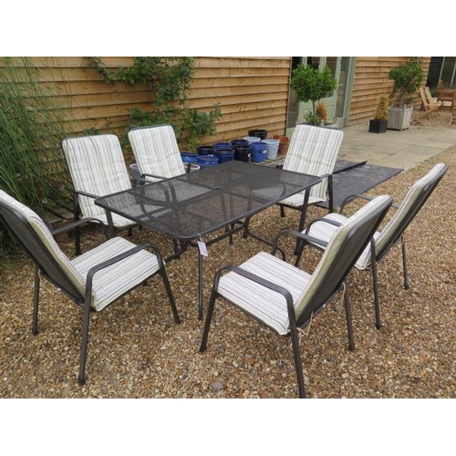 1 - A KETTLER mesh garden table and 6 armchairs including cushions, in sound condition