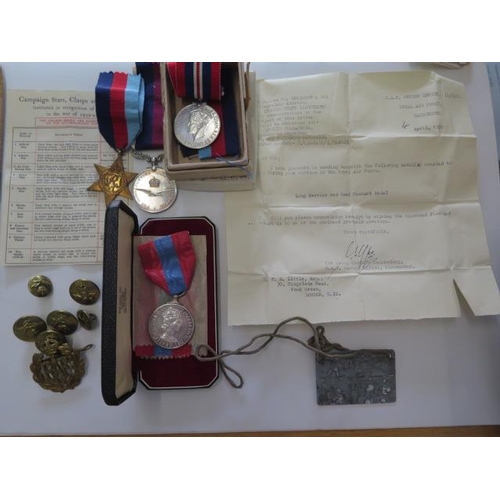 1001 - A good WWII RAF group of medals, War Medal 1939-45 Star, long service and good conduct medal named F... 