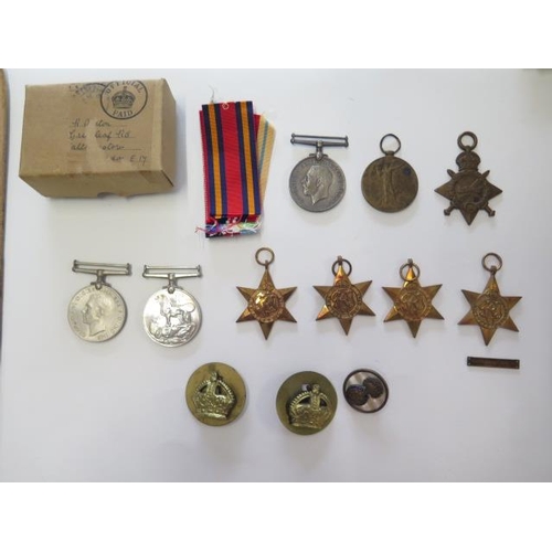 1002 - A WWI trio of medals including 1914-15 star to 11117 Pte/Cpl P Alston R Berks R with a group of 6 un... 