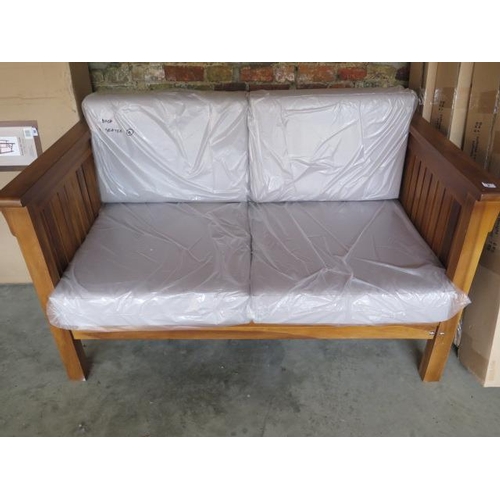 2 - A new garden bench with back and seat cushions