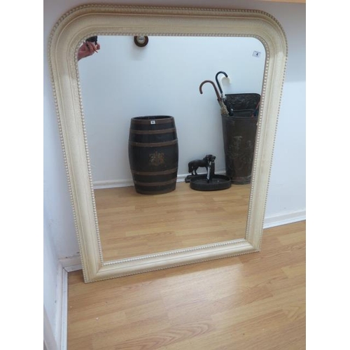 4 - A Victorian style cream overmantle mirror, 112cm x 88cm