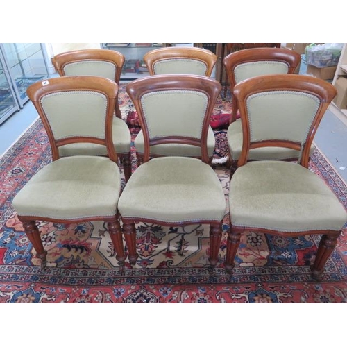 55 - A set of 6 early Victorian dining chairs with upholstered seats and backs, all in sound condition
