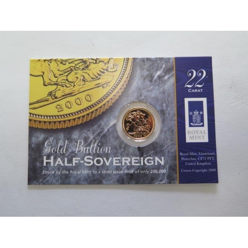 917 - An Elizabeth II half gold sovereign dated 2000, sealed in packet