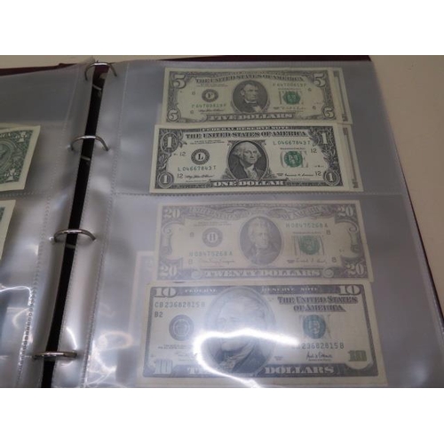 934 - An album of World bank notes mainly USA dollars, 2 dollars, 5 dollars, 10 dollars, 20 dollars and 10... 