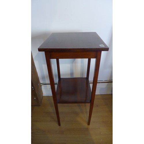 56 - An Edwardian mahogany plant stand with an under tier, 85cm tall x 38cm x 38cm