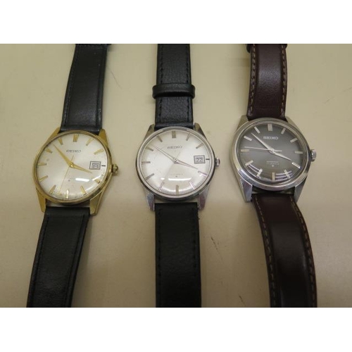 940 - Four Seiko manual wind watches to include 3 gents watches, models 6602-1990 (2) and 66-8050, all run... 