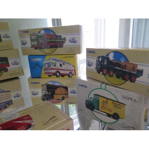 1005 - A collection of 15 boxed Corgi, Corgi classic lorries and trucks all vehicles in unplayed condition