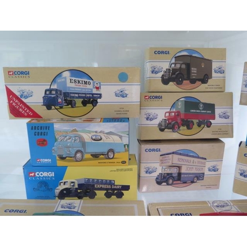 1005 - A collection of 15 boxed Corgi, Corgi classic lorries and trucks all vehicles in unplayed condition