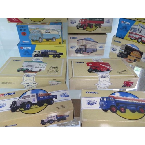 1005 - A collection of 15 boxed Corgi, Corgi classic lorries and trucks all vehicles in unplayed condition