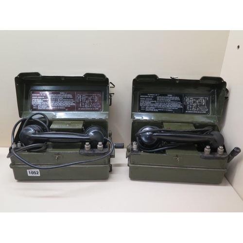 1052 - A pair of military field telephone sets, YA7815 -TAKEN