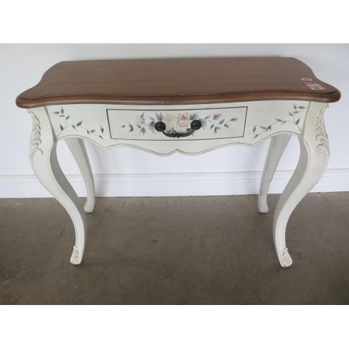 11 - A painted side table, 98cm wide x 78cm high