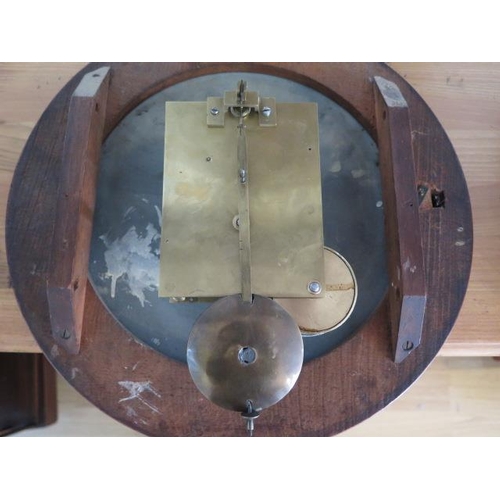 204 - A Victorian mahogany wall clock with a chain fusee movement and 12