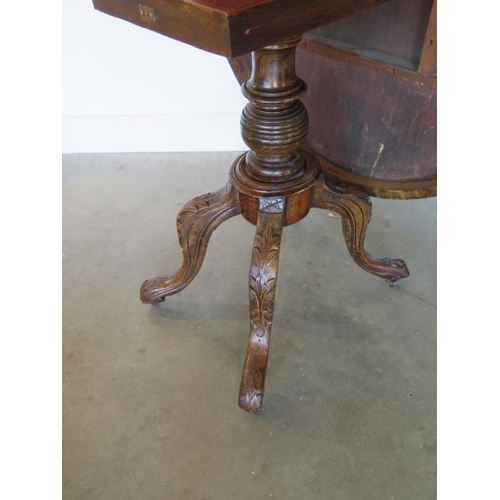 79 - A Victorian walnut tilt top breakfast table on a carved quatrefoil base, 75cm tall x 133cm x 102cm, ... 