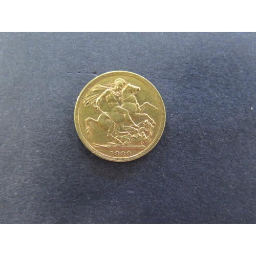 950 - A Victorian full gold sovereign, dated 1889