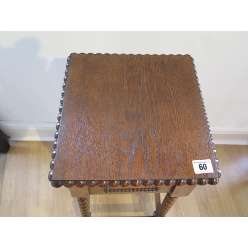 118 - A 1930's oak barley twist plant stand, 77cm tall x 28cm x 29cm, top in good condition