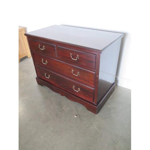 110 - A Victorian mahogany two over two chest of drawers in polished restored condition, 80cm tall x 107cm... 