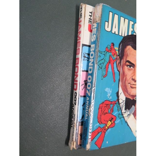 1021 - Original James Bond annuals, 1965 and 1966, both un-clipped, both worn