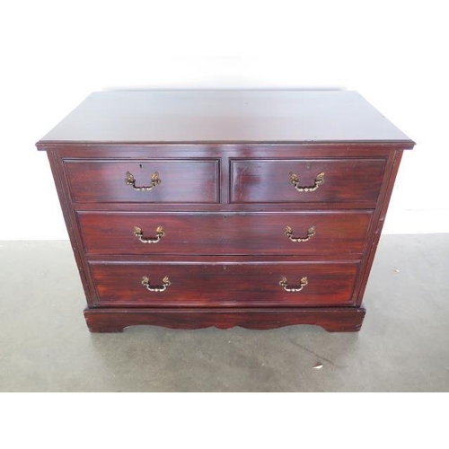 110 - A Victorian mahogany two over two chest of drawers in polished restored condition, 80cm tall x 107cm... 