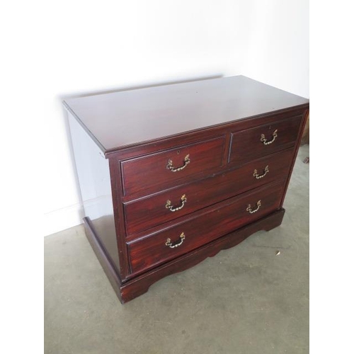 110 - A Victorian mahogany two over two chest of drawers in polished restored condition, 80cm tall x 107cm... 
